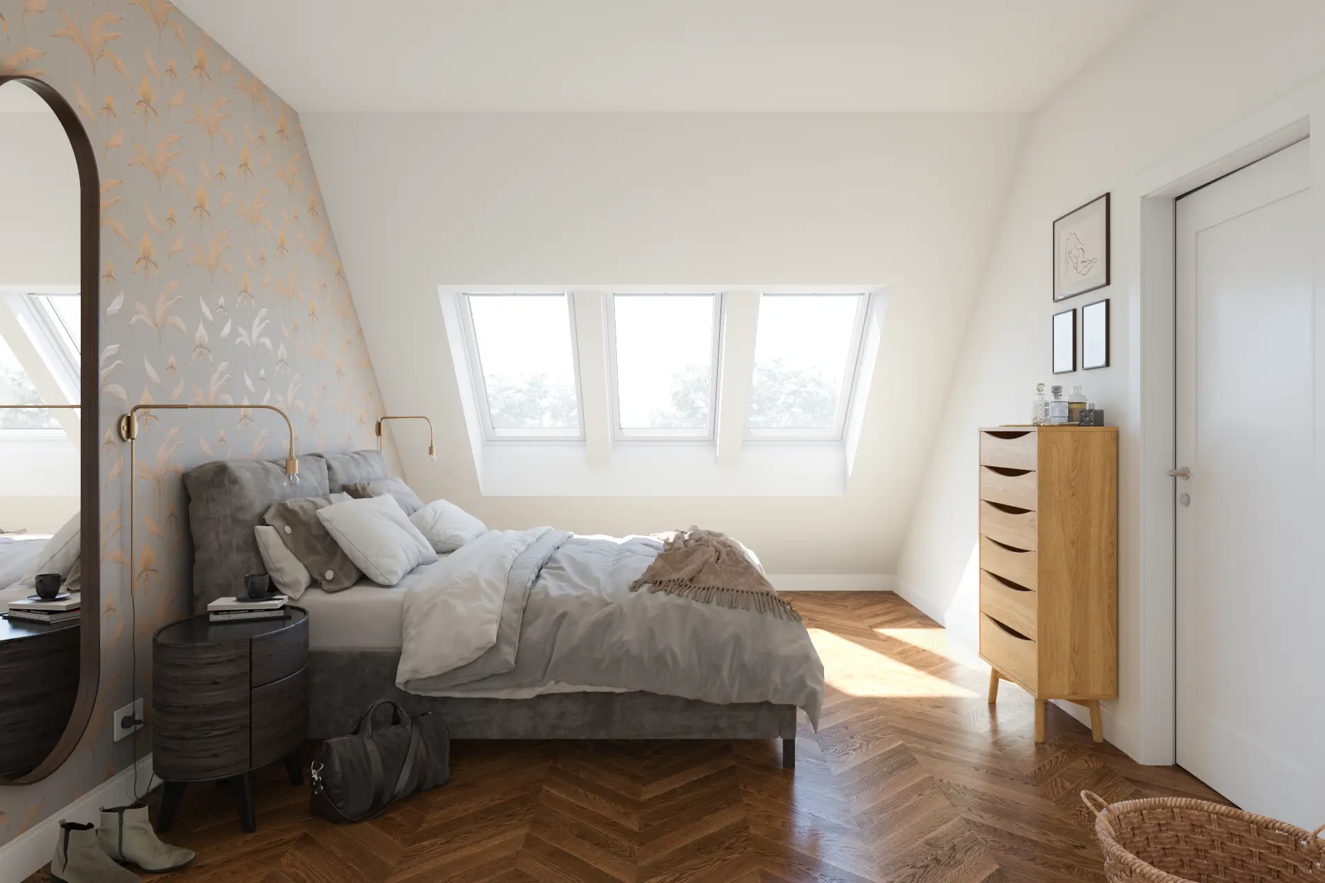 Schlafzimmer mit Dachfenster