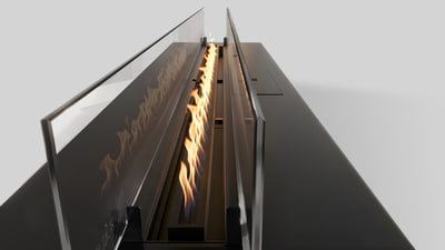 Automatischer Bioethanol-Brenneinsatz mit 1000 mm Brennerlänge