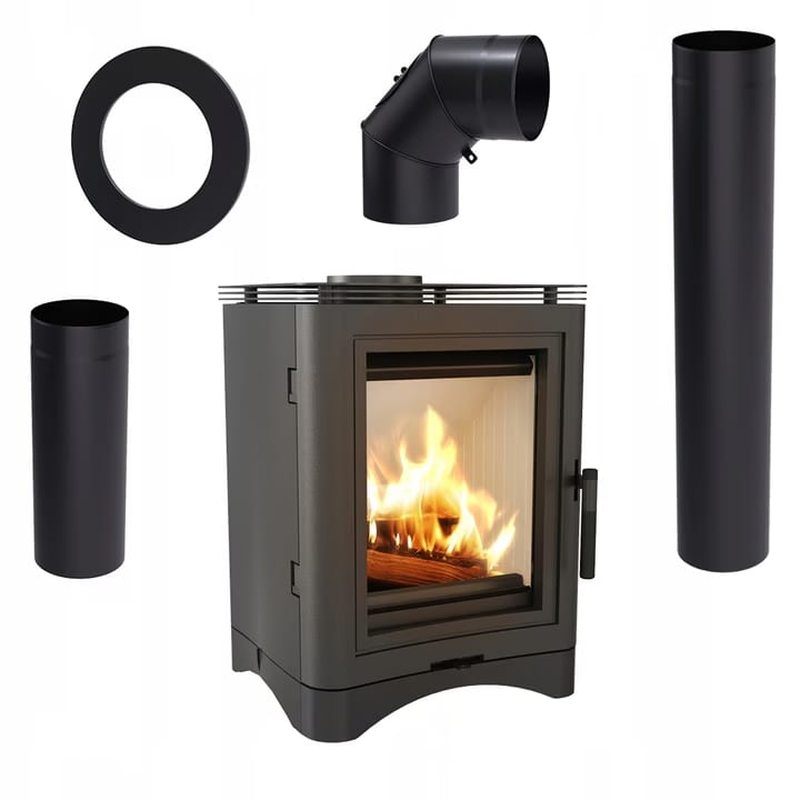 Gußeisen Kaminofen EKO KRATKI K5 7 kW Ø 150 mit Zubehör