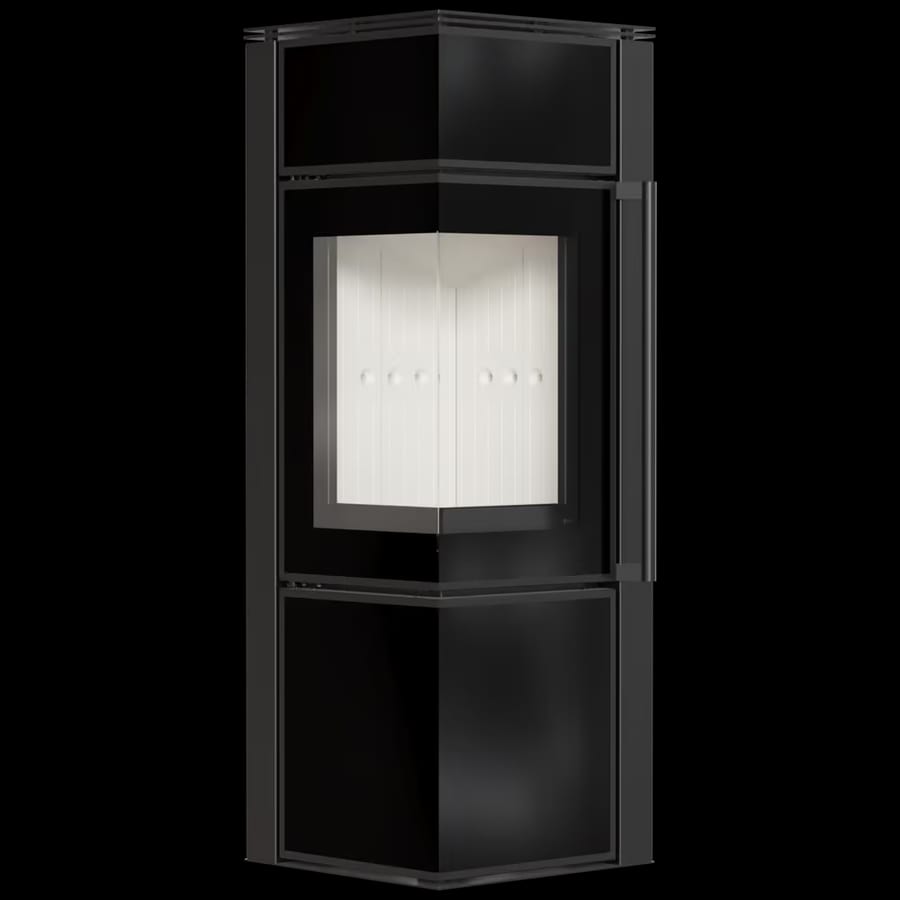 Kaminofen aus Stahl KRATKI TORA/S 8 kW Ø 150 Schwarzes Glaspaneel